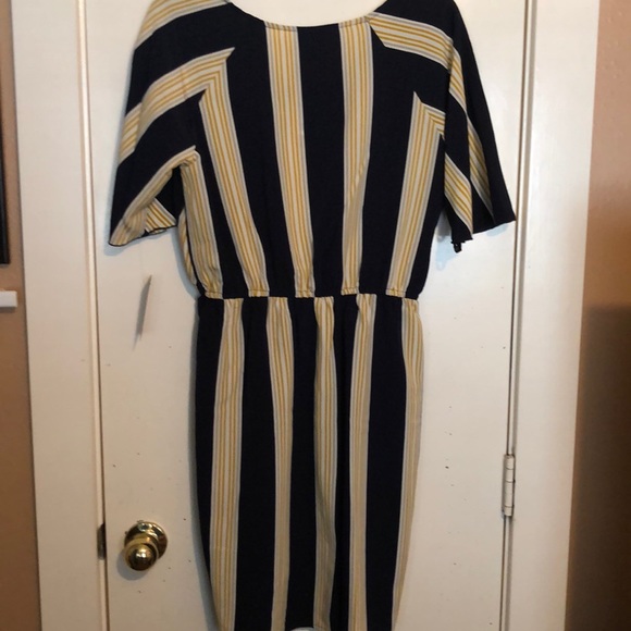 Yellow and Blue Striped Dress - Picture 4 of 4